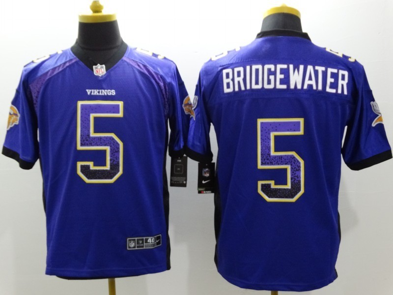Minnesota Vikings 5 Briogewter Purple Drift Fashion Nike Elite Jerseys